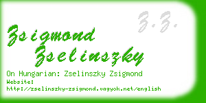 zsigmond zselinszky business card